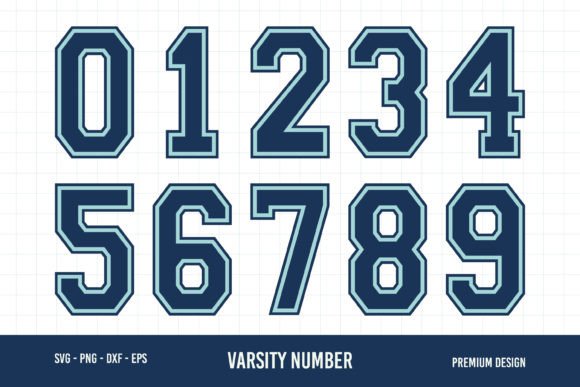 Download Varsity Numbers SVG Cut File - Premium Resources